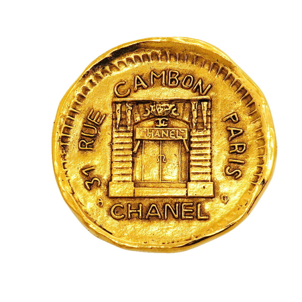 Chanel Brooch, Cambon Circle, GP Plated Gold, Women's